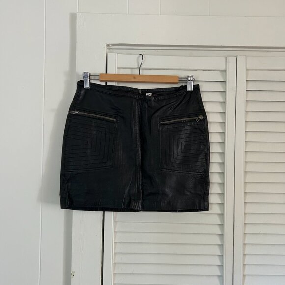 Vero Moda 100% Leather Mini Skirt - Picture 1 of 2